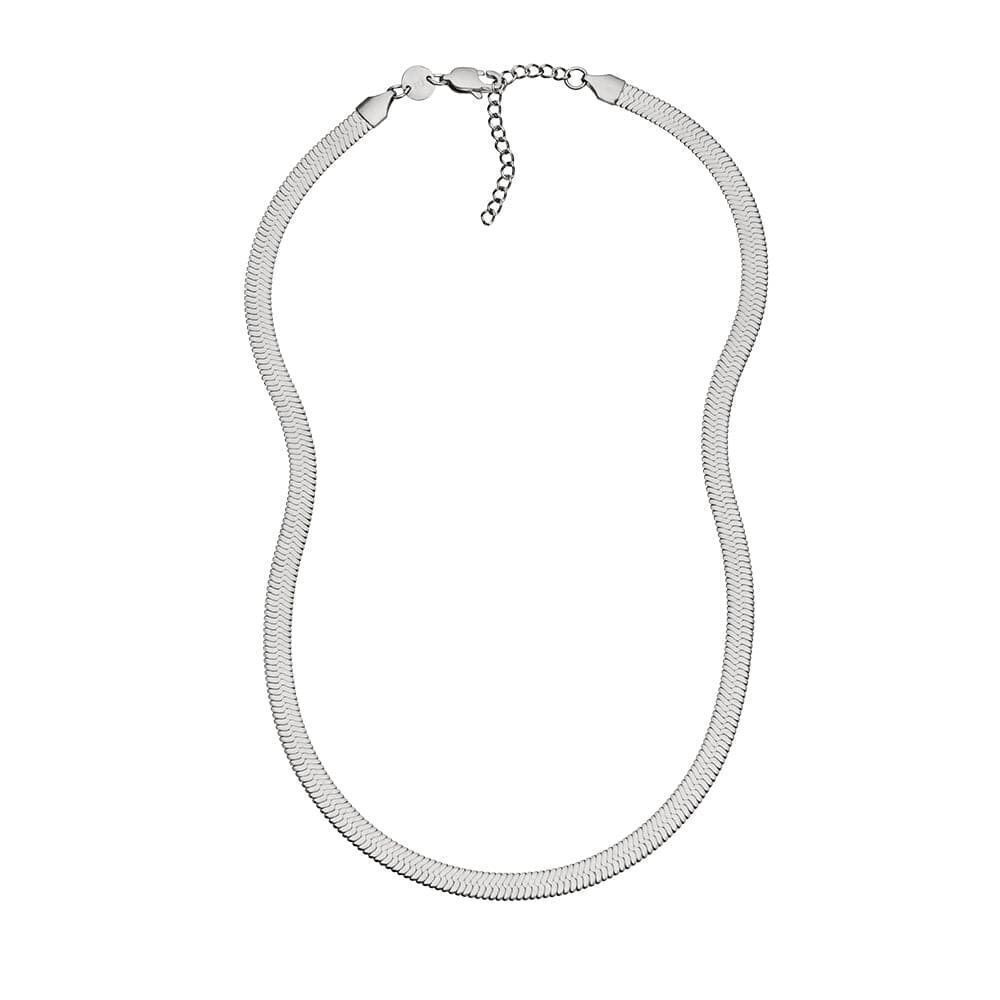 NWT Jennifer Zeuner Stainless Steel Silver Color IP Plated Allie Necklace $132